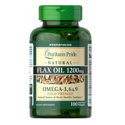 Puritan's Pride, Natural Flax Oil, 1200 mg, 100 Rapid Release Softgels Puritan's Pride