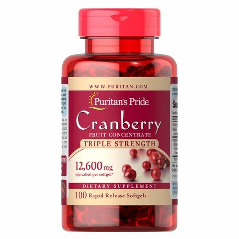 Puritan's Pride, Triple Strength Cranberry Fruit Concentrate, 12600 mg, 100 Softgels Puritan's Pride