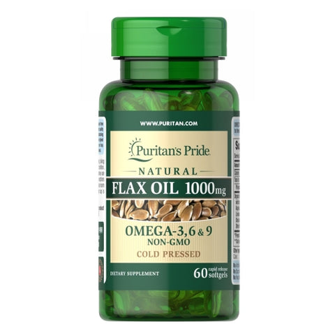 Natural Flax Oil 60 Rapid Release Softgels by Puritan's Pride