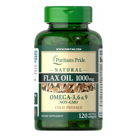 Natural Flax Oil 120 Rapid Release Softgels by Puritan's Pride