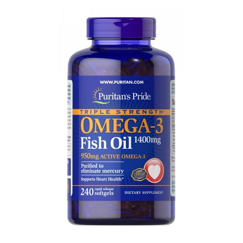 Triple Strength Omega-3 Fish Oil 240 Softgels by Puritan's Pride