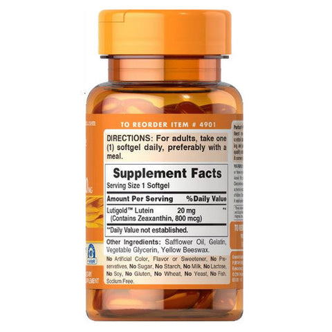 Puritan's Pride, Lutein with Zeaxanthin, 20 mg, 60 Softgels Puritan's Pride