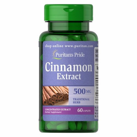 Puritan's Pride, Cinnamon 4:1 Extract, 500mg, 60 Caplets Puritan's Pride