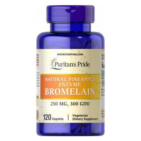 Puritan's Pride, Bromelain Pineapple Flavour, 250 mg, 120 Caplets Puritan's Pride