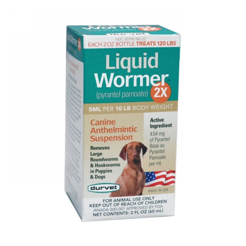 Durvet, Durvet Liquid Wormer 2X Dog Dewormer, 2 Oz Durvet
