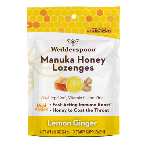 Wedderspoon, Manuka Honey Epicor Lemon Ginger, 18 Lozenges Wedderspoon