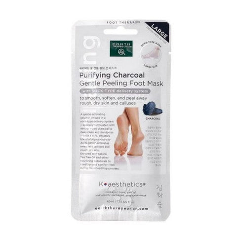 Earth Therapeutics, Charcoal Peeling Foot Mask, 1 Pair Earth Therapeutics