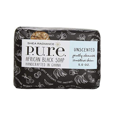 Shea Radiance, African Black Soap Bar Unscented, 5 Oz Shea Radiance