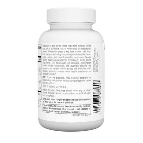 Source Naturals, Magnesium Glycinate, 60 Tabs Source Naturals