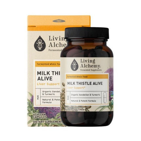 Living Alchemy, Fermented Milk Thistle Normalises Liver Function And Detoxification, 60 Caps Living Alchemy