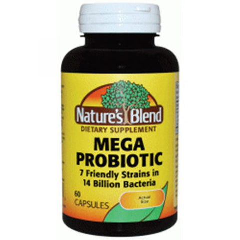 Nature's Blend, Probiotic Mega (14 Billion Bacteria), 60 Caps Nature's Blend