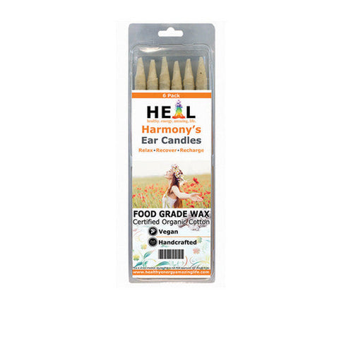 Harmony, Small Unscented Ear Candles, 6 Count Harmony