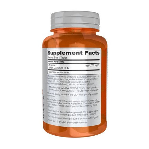 Now Foods, L-Arginine Double Strength, 1000 mg, 60 Tablets Now Foods