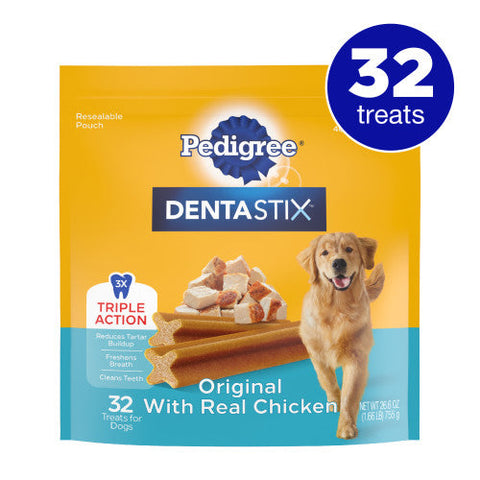 Pedigree DENTASTIX Dog Dental Treat Original w/Real Chicken, 1 Each/32 Count by Pedigree