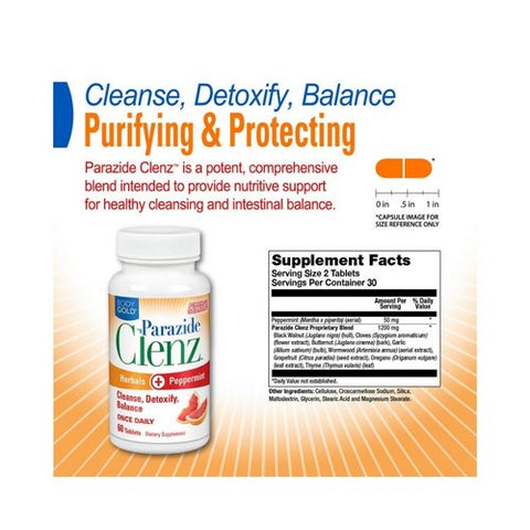 Body Gold, Parazide Clenz, 60 Count
