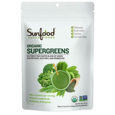 Sunfood Superfoods, Organic Supergreens, 8 Oz Sunfood Superfoods