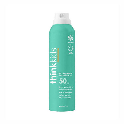 Thinkbaby, Kids All Sheer Mineral Sunscreen Non-Aerosol Spray Spf 50, 6 Oz Thinkbaby