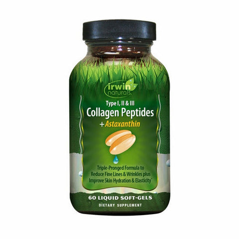 Irwin Naturals, Type I, II & III Collagen Peptides + Astaxanthin 60ct, 60 Softgels Irwin Naturals
