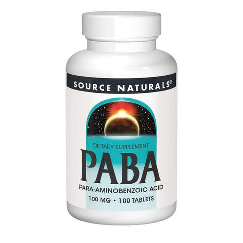 Source Naturals, PABA, 100 mg, 100 Tabs Source Naturals