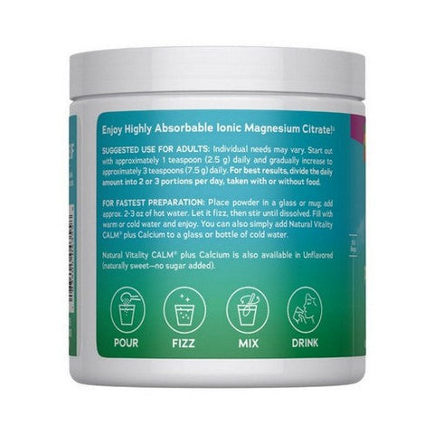 Natural Vitality, Calm Plus Calcium Raspberry-Lemon, Raspberry-Lemon 8 Oz Natural Vitality