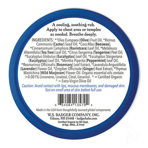 Badger Balm, Aromatic Chest Rub Tin, .75 Oz Badger Balm