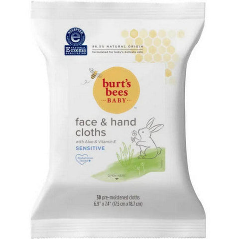 Burts Bees, Baby Bee Face And Hand Cloths, 30 Count Burts Bees