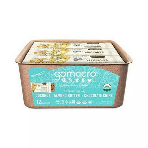 Gomacro, MacroBar Coconut Almond Butter Chocolate Chip, 12 Count Gomacro