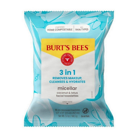 Burts Bees, Facial Care Micellar with Coconut And Lotus, 30 Count Burts Bees