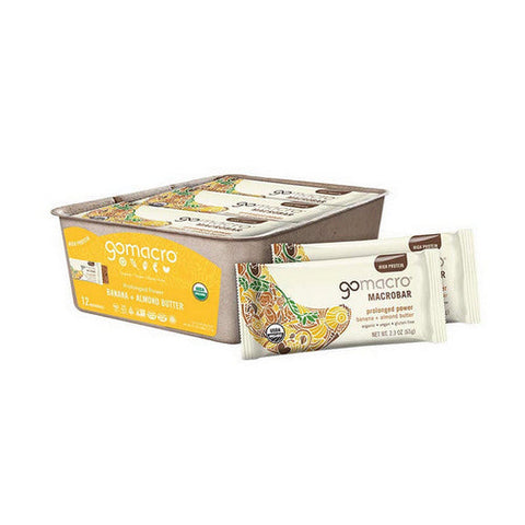 Gomacro, Organic MacroBar Banana Almond Butter, 12 Count Gomacro