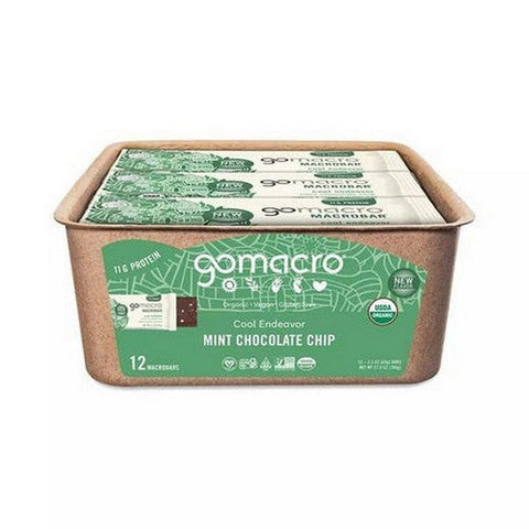 Gomacro, MacroBar Mint Chocolate Chip, 12 Count Gomacro