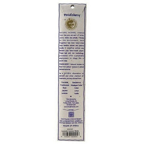Pondicherry Natural Incense, Lavender Incense Sticks, 15 Count Pondicherry Natural Incense