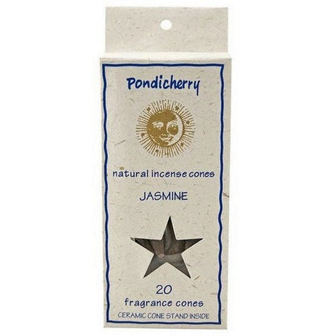 Pondicherry Natural Incense, Jasmine Incense Cones, 20 Count Pondicherry Natural Incense