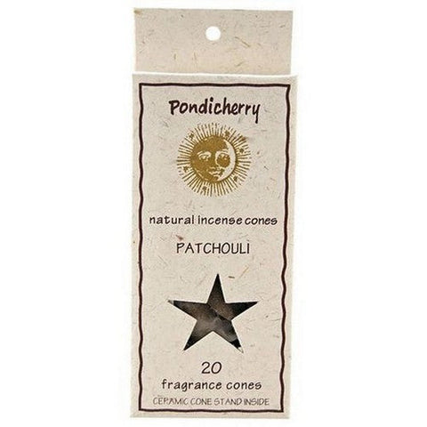 Pondicherry Natural Incense, Patchouli Incense Cones, 20 Count Pondicherry Natural Incense