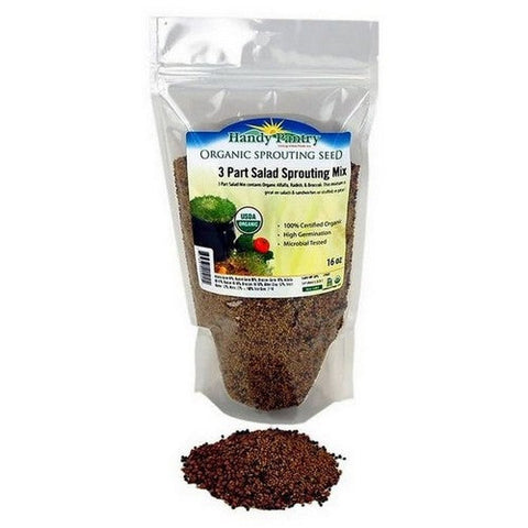 Handy Pantry, Organic Sprouting Seeds 3 Part Salad Mix, 16 Oz Handy Pantry