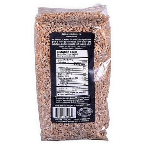 Timeless Natural Foods, Organic Heirloom Semi Pearled Farro, 16 Oz Timeless Natural Foods