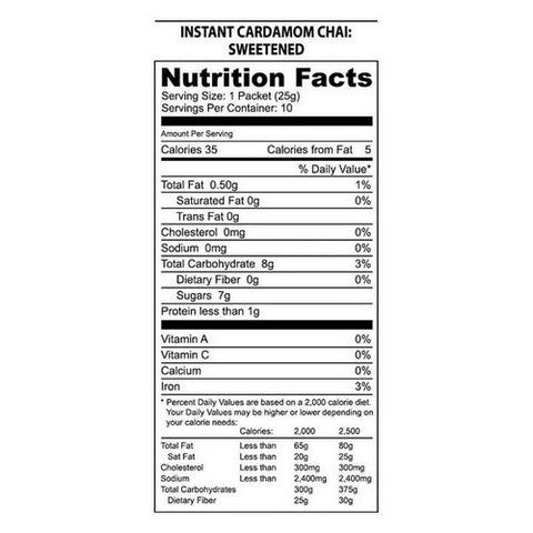 Nature’s Guru, Instant Chai Cardamom Chai Unsweetened, 10 Count Nature’s Guru
