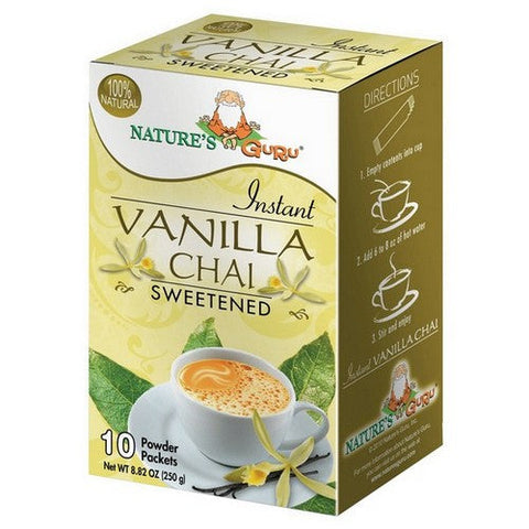 Natureâ€™s Guru, Vanilla Chai Sweetened, 10 Count Nature’s Guru