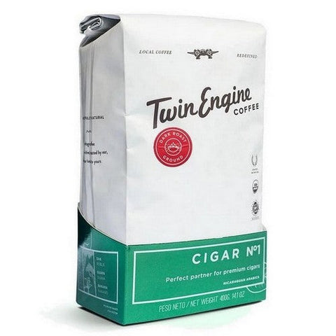 Twin Engine Coffee, Organic Cigar No 1 Dark Ground Coffee, 14 Oz Twin Engine Coffee