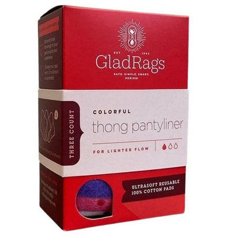 GladRags, Assorted Colors Thong Pantyliners, 3 Count GladRags