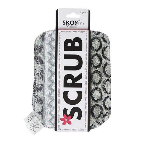 Skoy, Non Scratch Scrubber Black Grey, 2 Count Skoy