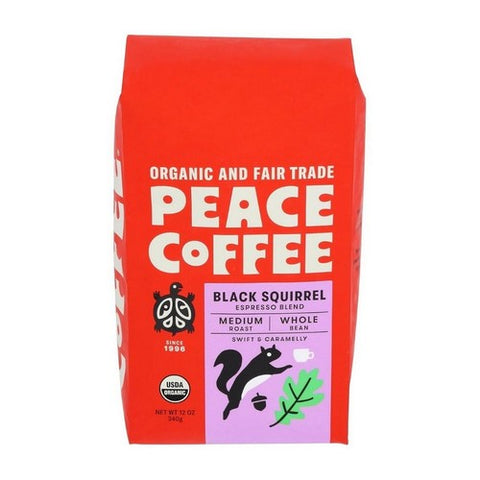 Peace Coffee, Whole Bean Black Squirrel Espresso Blend, 12 Oz Peace Coffee