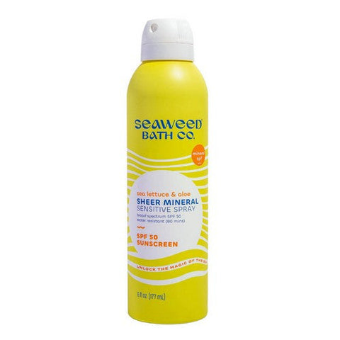 The Seaweed Bath Co., Sheer Mineral Sensitive Spray SPF 50, 6 Oz The Seaweed Bath Co.
