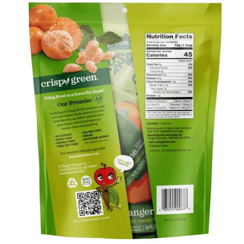 Crispy Green, All Tangerine Freeze Dried Fruit, 4 Count Crispy Green