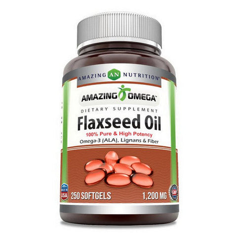Amazing Omega Flaxseed Oil 250 Softgels by Amazing Nutrition