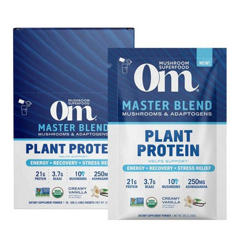 Om Mushrooms, Mushroom Master Blend Protein Vanilla, 10 Count