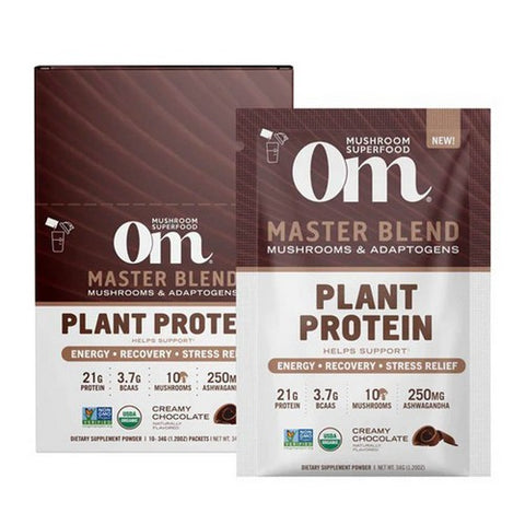 Om Mushrooms, Mushroom Master Blend Protein Chocolate, 10 Count