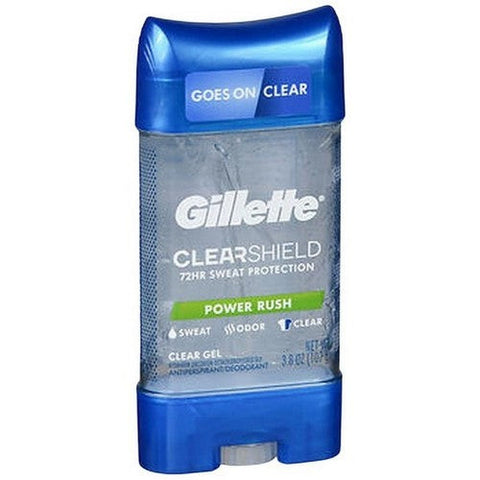 Gillette, Clear Shield Antiperspirant Deodorant Clear Gel Power Rush, 3.8 Oz Gillette