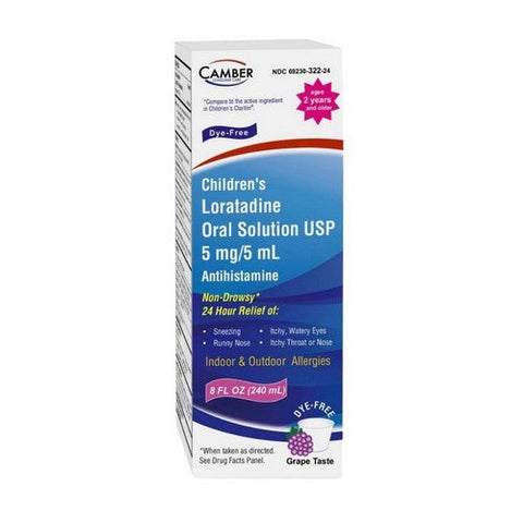 Camber, Childrens Loratadine Oral Solution, 5 Mg, 4 Oz Camber