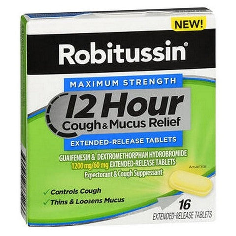 Robitussin, 12 Hour Cough And Mucus Relief, 16 Tablets Robitussin
