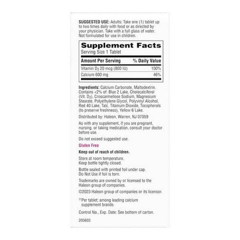 Caltrate, Bone Health 600 Plus D3 Calcium, 60 Tabs Caltrate